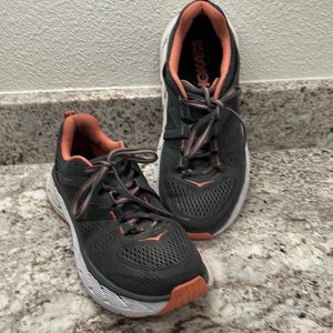 Hoka One One Gaviota 2 tennis shoes. Size 9.5 med, grey and salmon color
